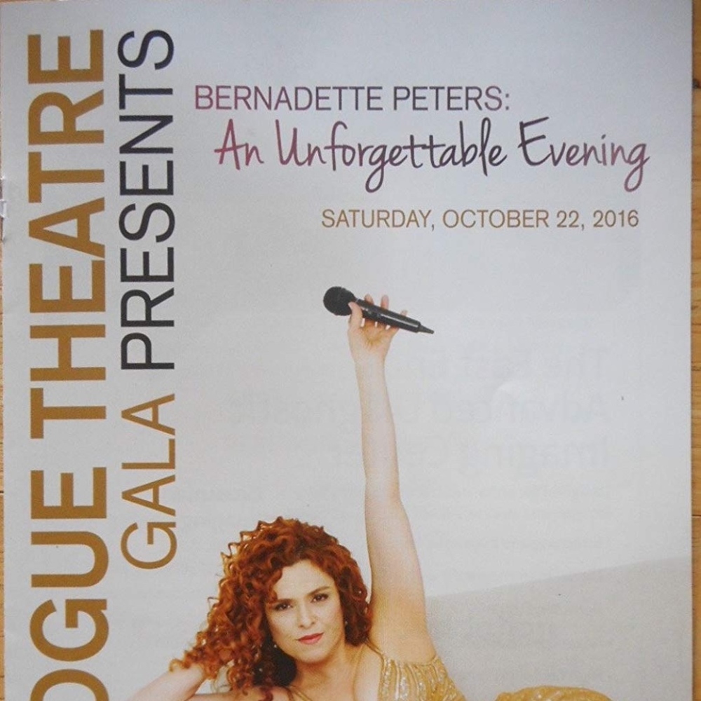 Playbill BERNADETTE PETERS UNFORGETTABLE EVENING